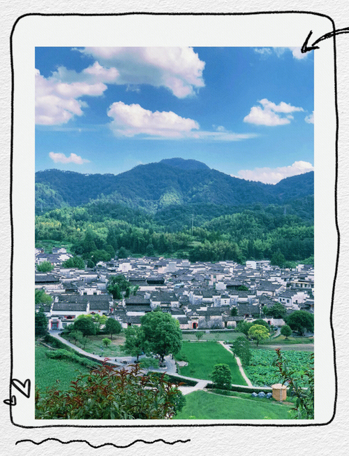 皖南西递古村落天井桂花落