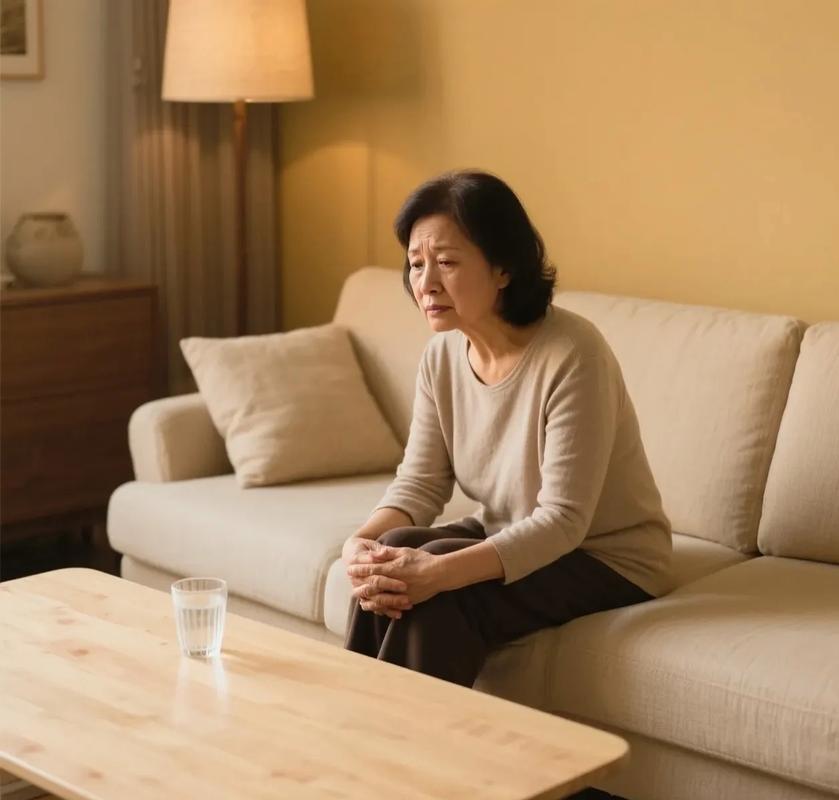 离婚后情绪崩溃女性独居沙发场景