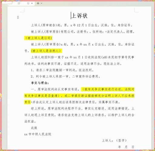 一审民事上诉法律适用错误事由说明表