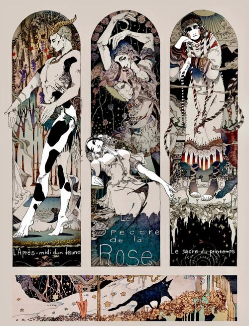 暗黑童话风格漫画插图
