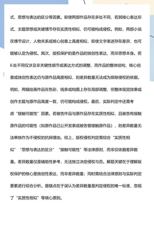 同人小说著作权侵权判定要素表