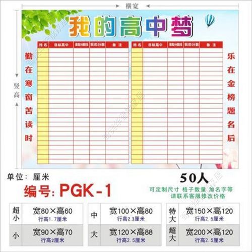 中小学班级成绩排名公示墙