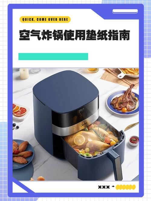 空气炸锅炸篮正确铺垫纸示意图
