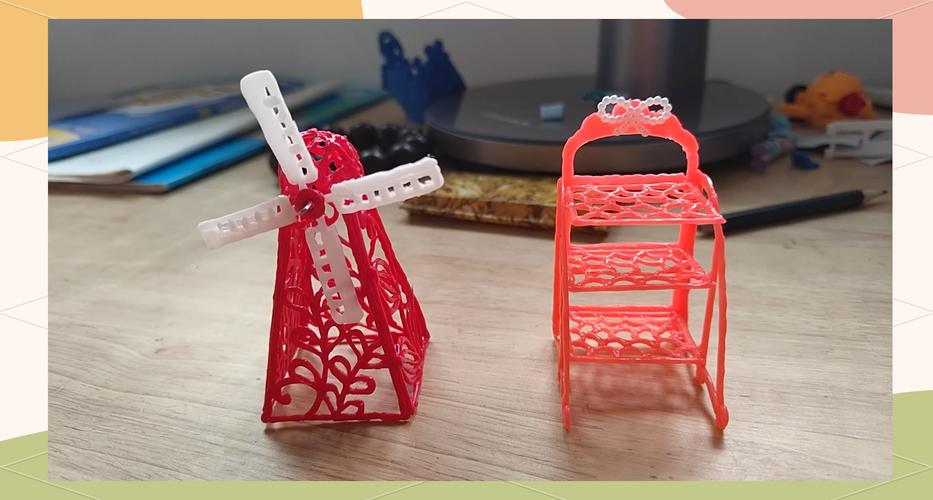 小学生用3D打印笔制作创意笔筒特写