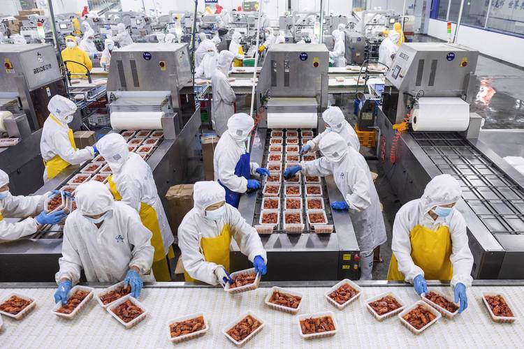 食品机械厂家车间实地考察 正在组装的肉制品加工线