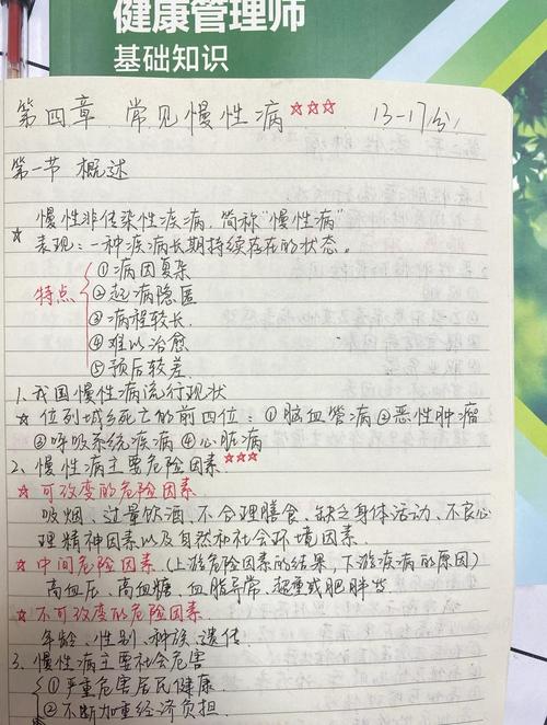 健康管理师教材和笔记实拍