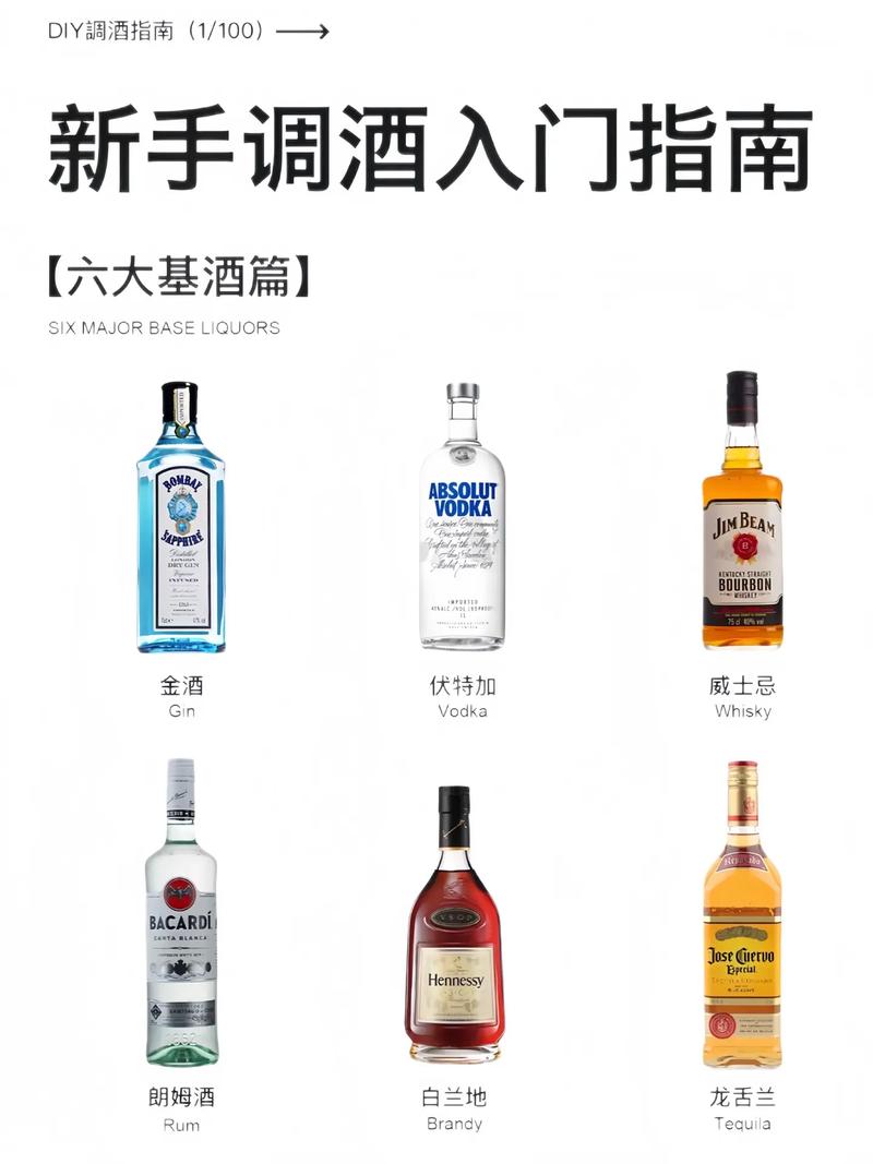 六大基酒在家调酒摆放实拍