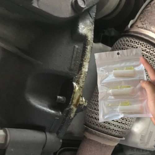 汽车机油底座老化开裂密封胶拆解图
