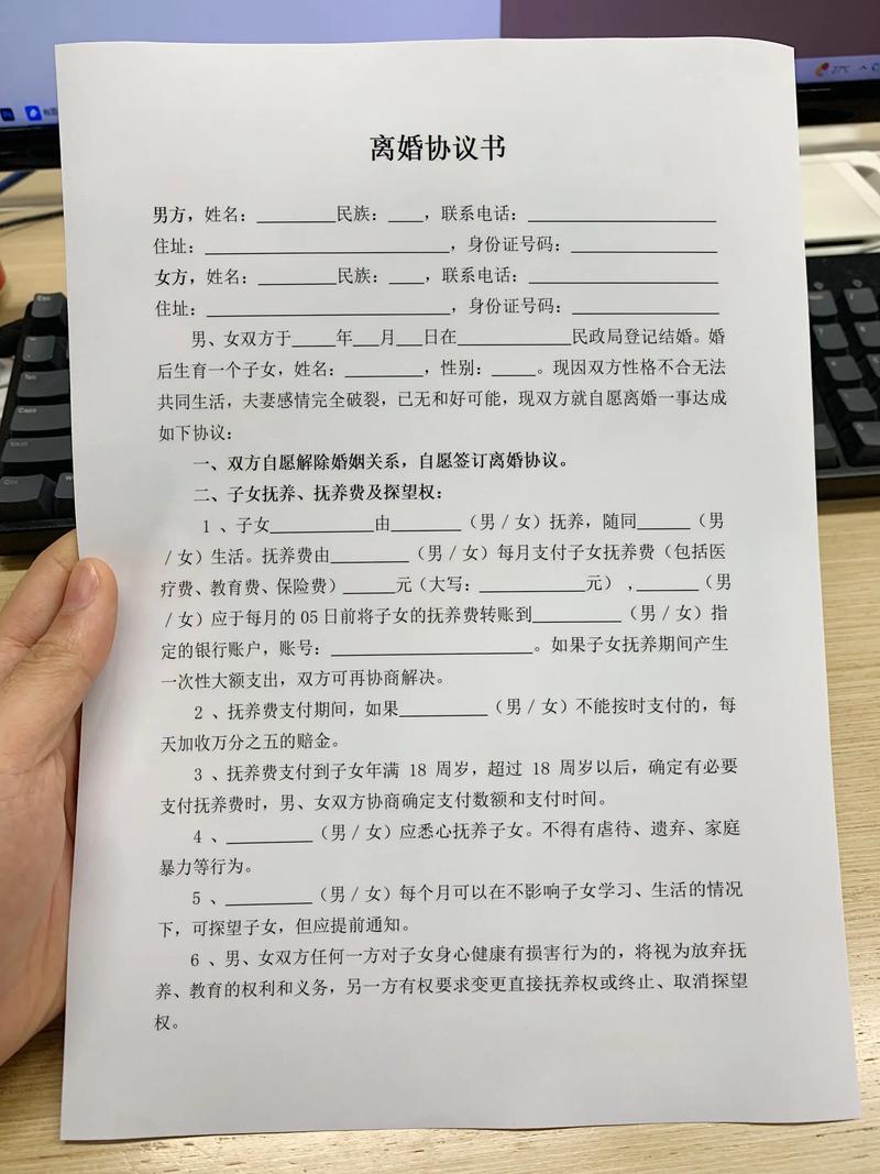 离婚协议书法律条文和签字场景