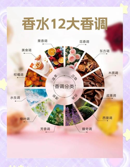 不同香型香水分类展示木质柑橘调