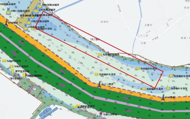 长江镇江段行洪区土地划界公示图