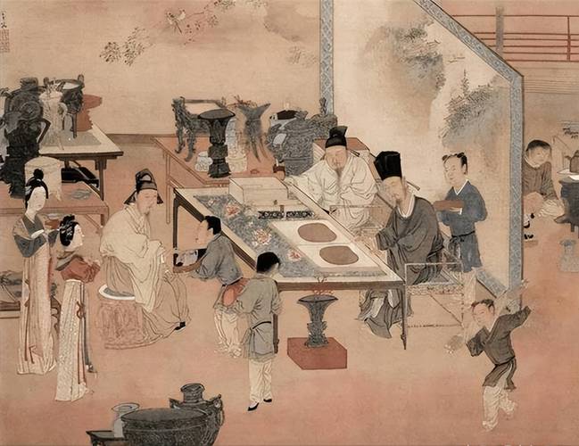 宋代科举考生在贡院答题的古画