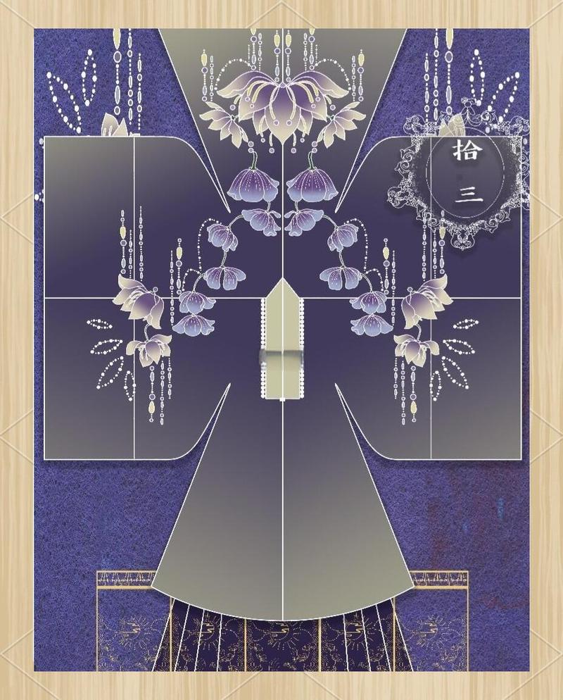 原创汉服刺绣花样设计底稿