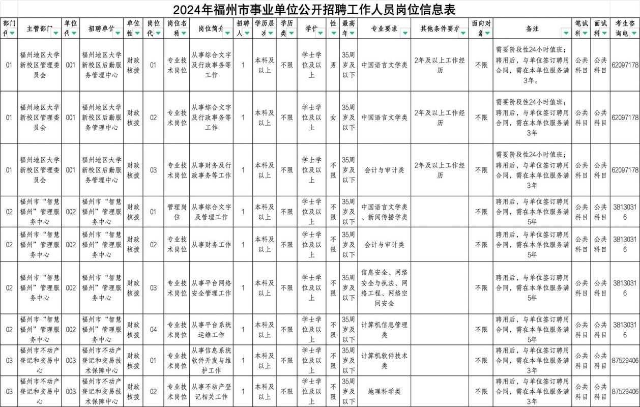 事业单位招聘岗位表筛选电脑屏幕