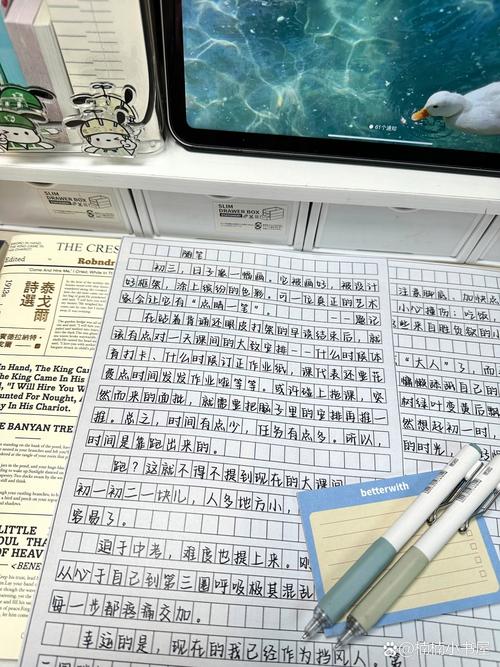 中学教室学生草稿本角落手写文字