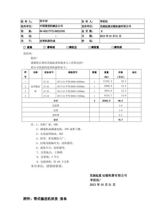 滚筒输送机报价单明细对比