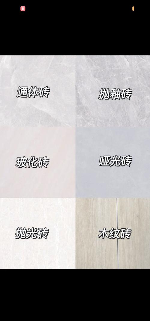 不同种类瓷砖对比展示
