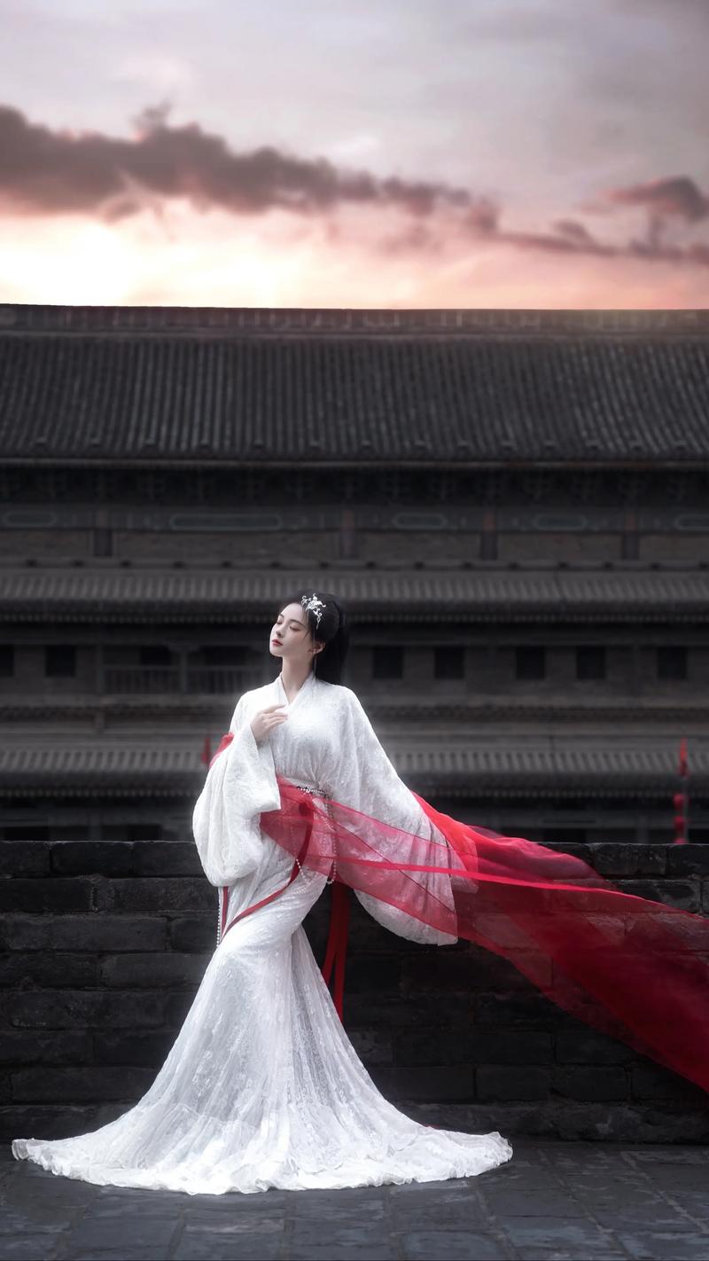 西安汉服城墙拍照