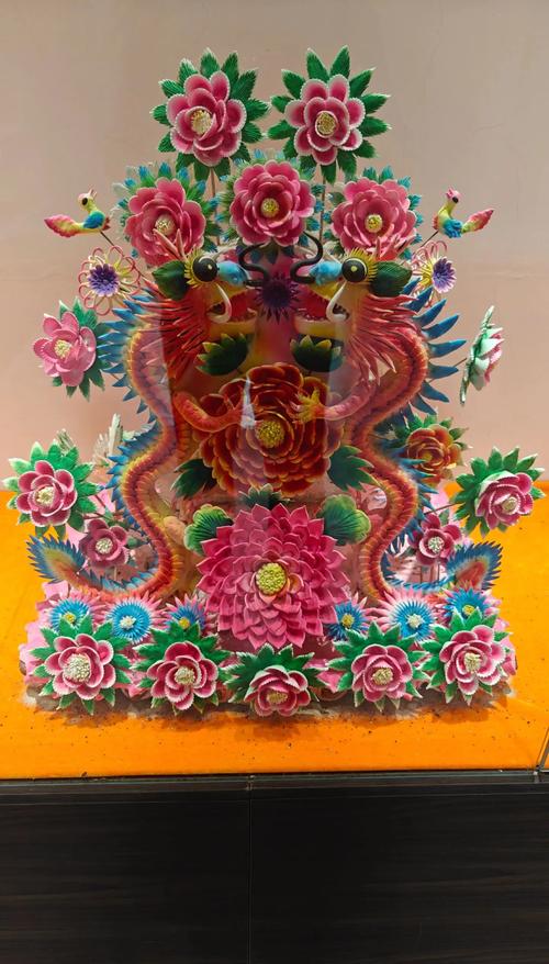 陕西韩城庙会祭祀供桌摆放的陕西花馍