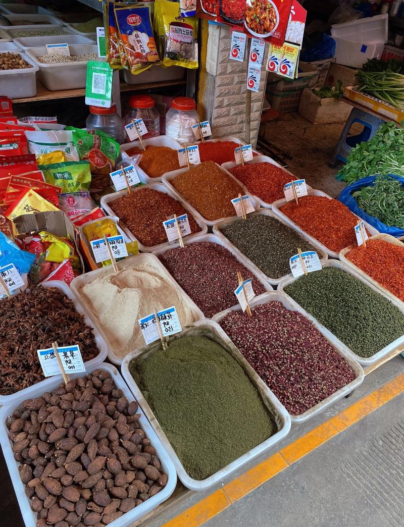 菜市场常见药食同源食材陈列实拍