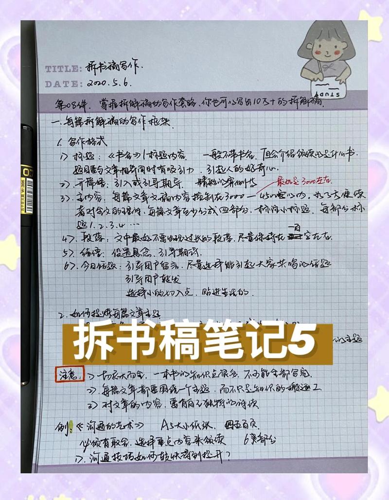 内容创作者手写拆解爆款文稿笔记实拍