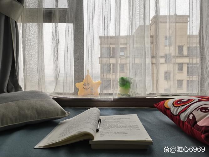秋日午后窗边自然光下看书的画面