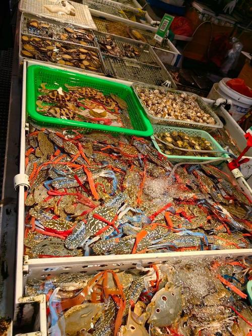 珠海朝阳市场早市虾摊