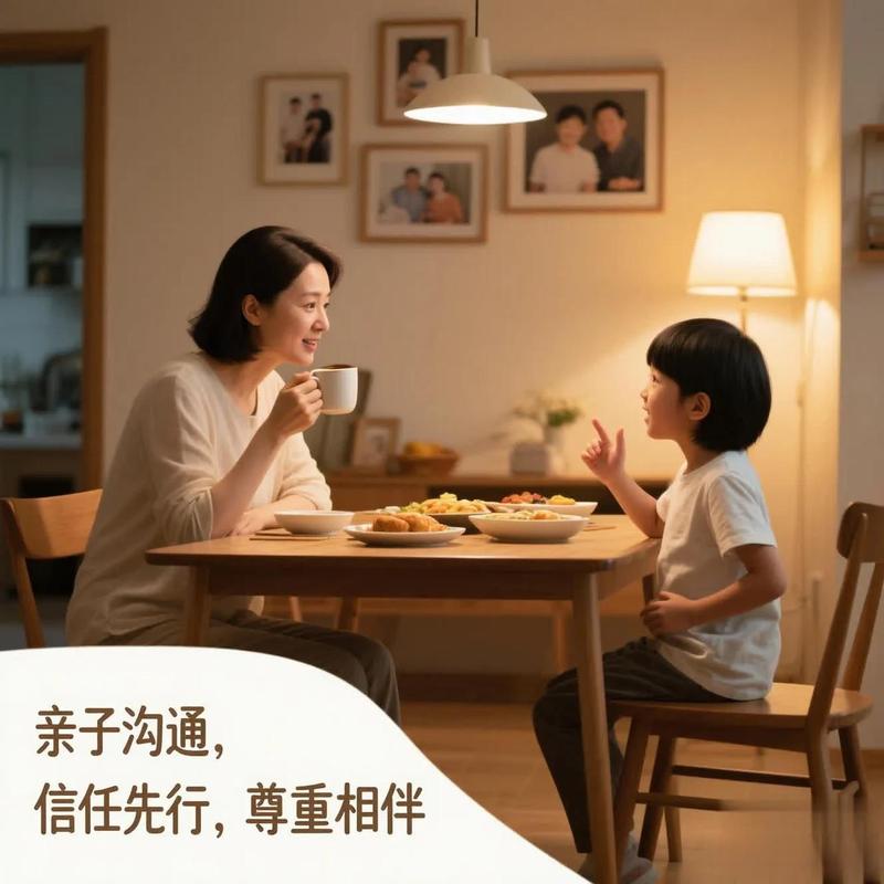 亲子餐桌聊天平等对话场景