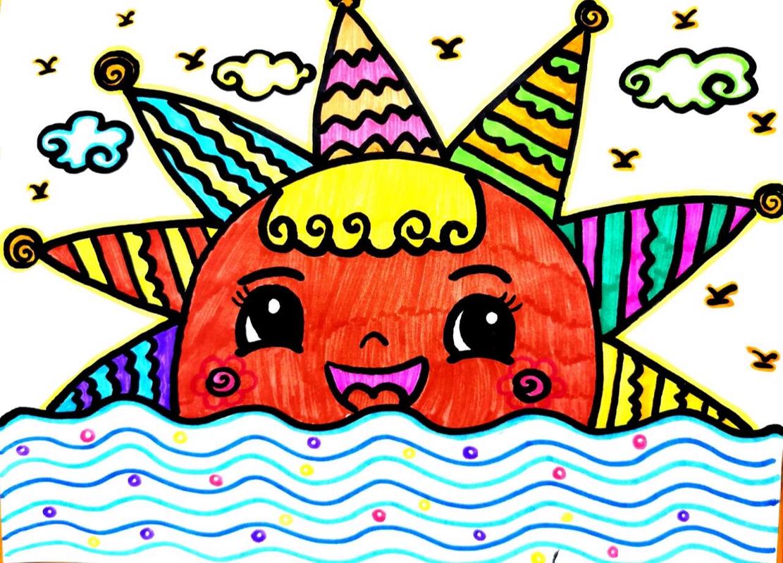 儿童肿瘤病房临终关怀儿童画的蜡笔太阳画