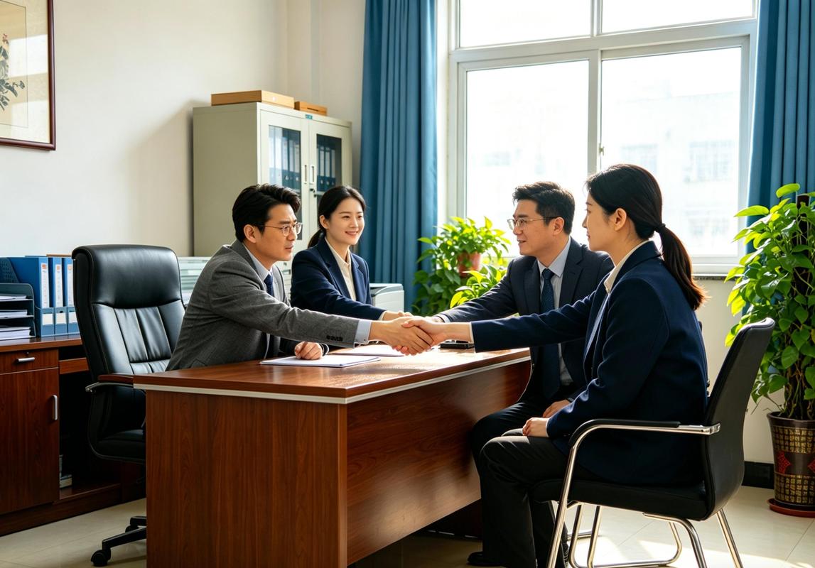 企业HR办公室和离职员工谈话场景实拍