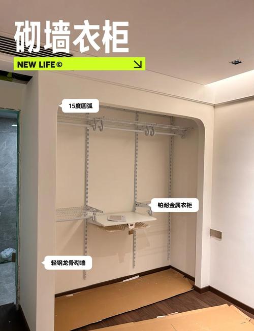 砖砌衣柜做好防霉处理的干净衣柜内壁图