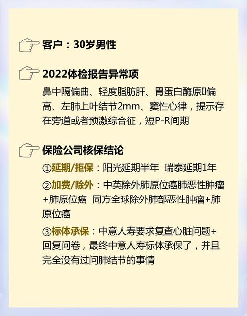 年轻人体检常见异常项目核保案例