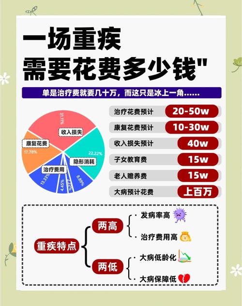 重疾治疗各项花费占比示意图