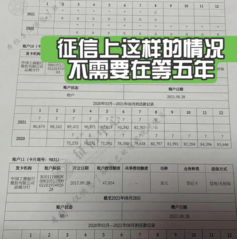 个人征信报告错误逾期记录实拍截图