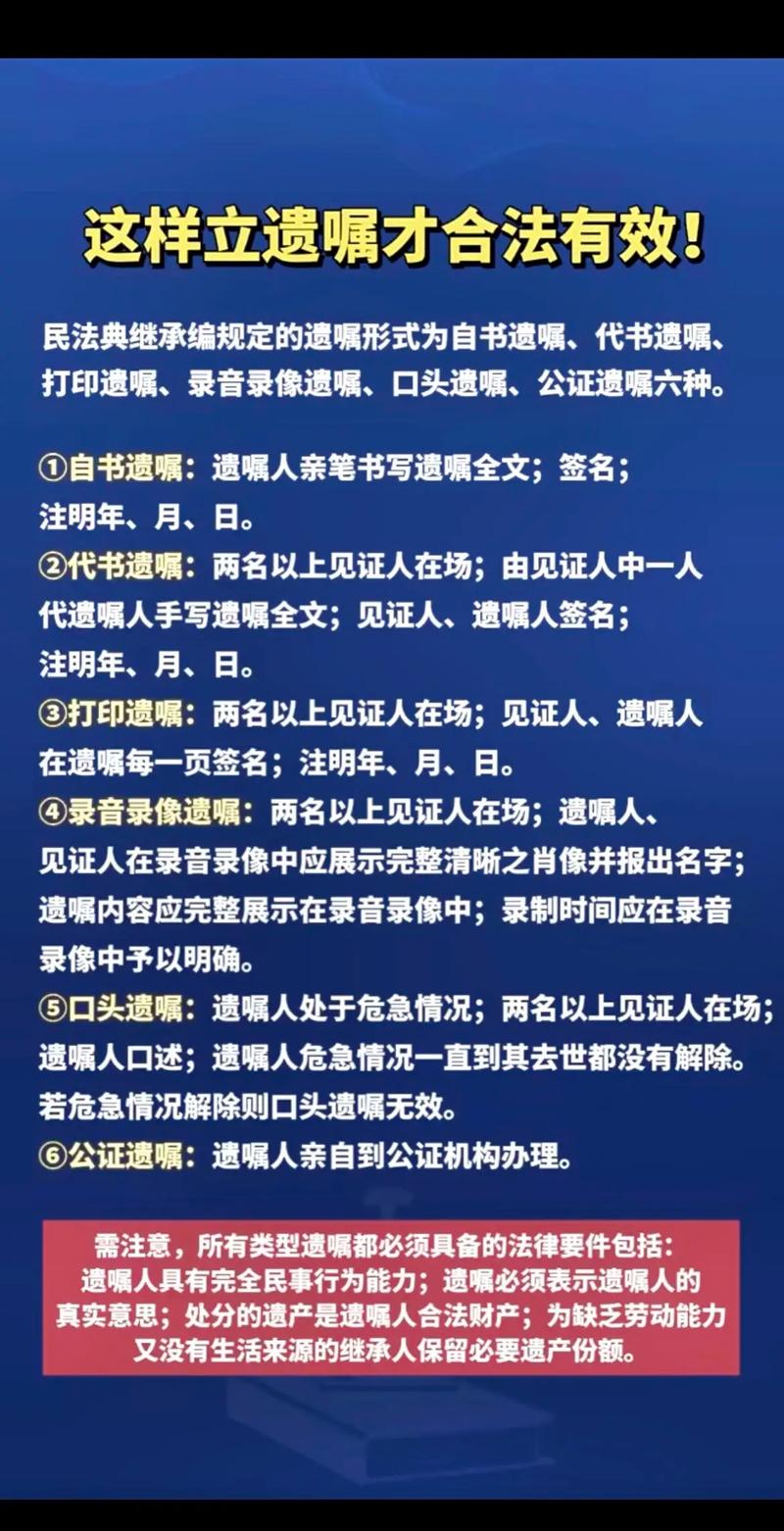 民法典六种遗嘱形式要件对比表