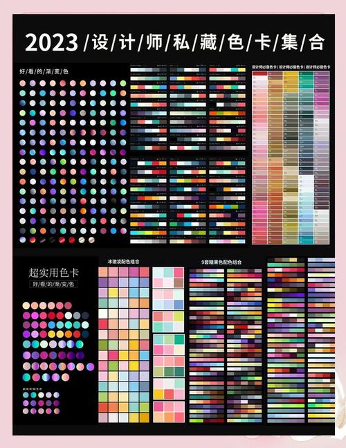设计工位旁贴的实体品牌色卡对照表示意图