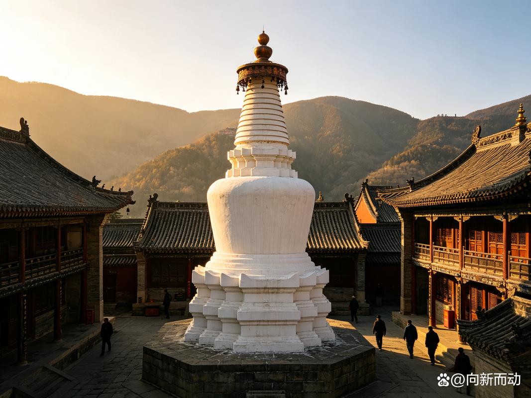 山西五台山塔院寺大白塔远景