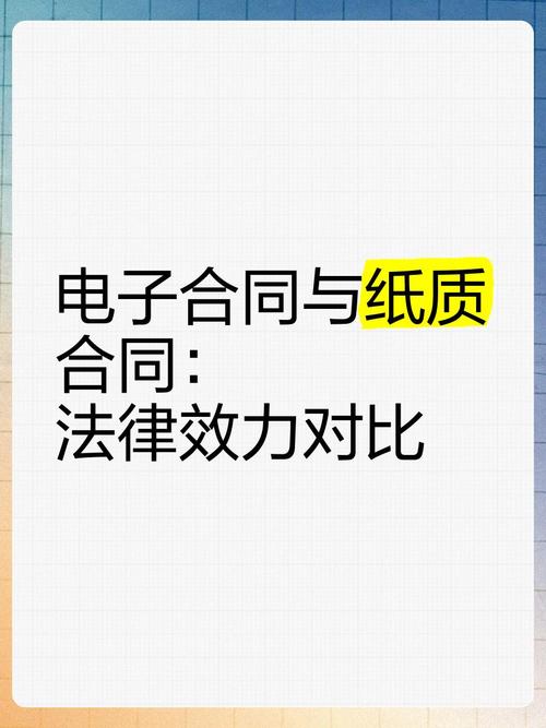 电子合同与纸质合同法律效力对比示意图