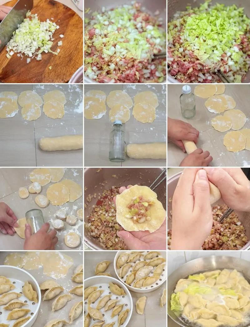 北方手擀饺子皮薄馅大传统制作图