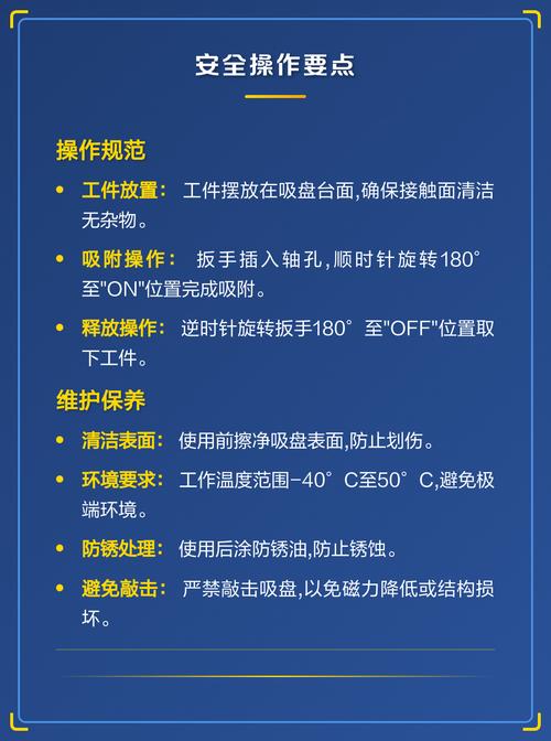 永磁吸盘安全操作示意与警示标识
