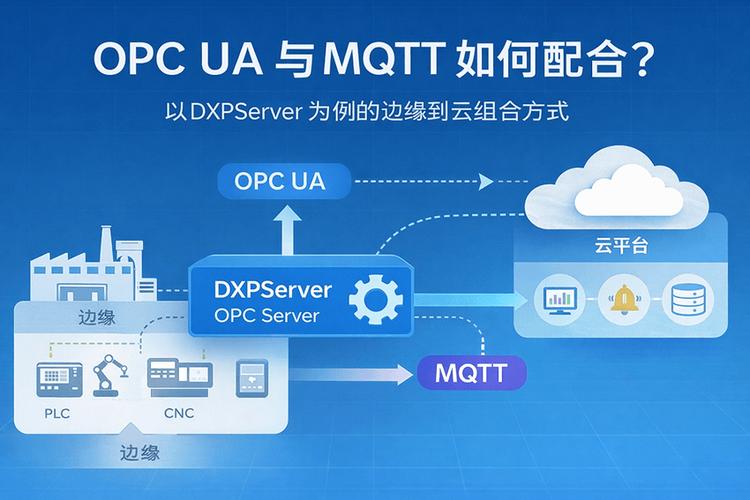 OPC UA Pub/Sub 通过 MQTT 推送数据到云端示意图