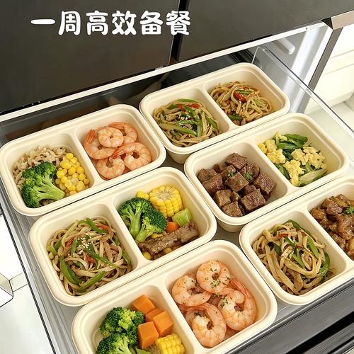 周末分装好的便携便当备菜冷冻盒