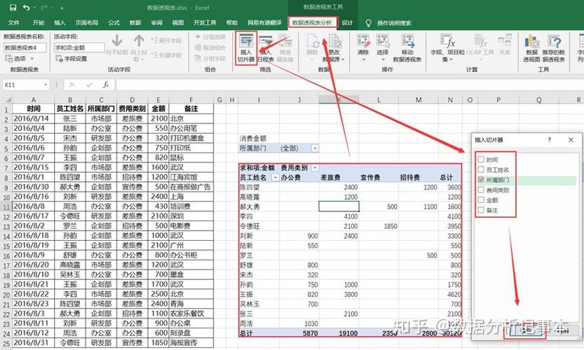 Excel切片器与日程表交互筛选数据