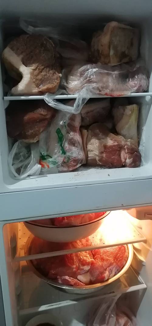 冰柜中层密封分装生肉实景