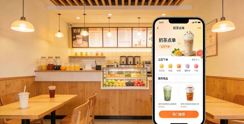 奶茶店手机点单会员推荐页面截图