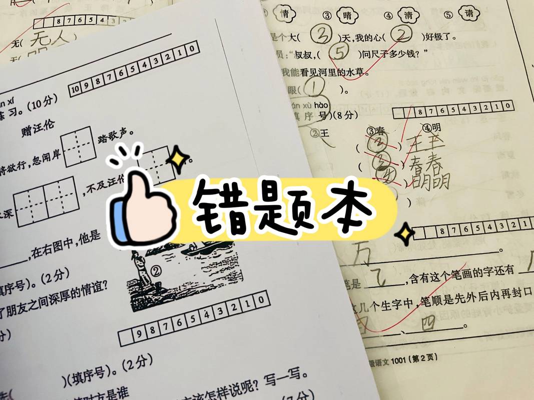 小学生写错字的语文错题本实拍