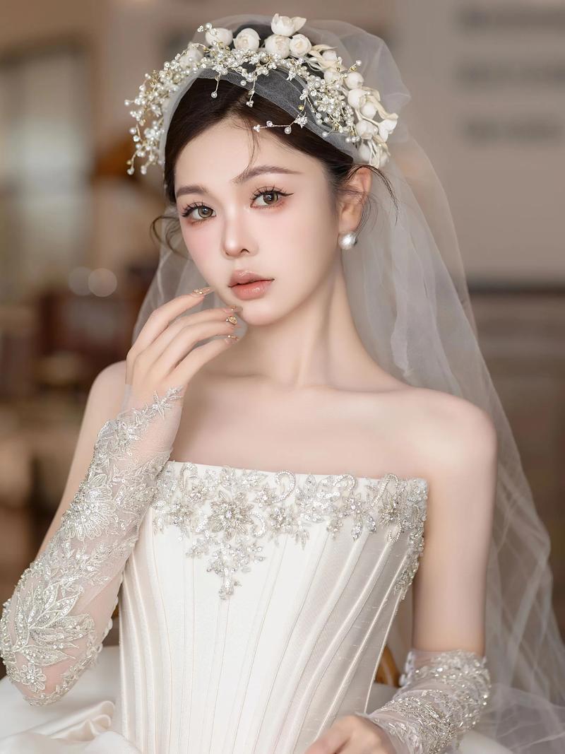 婚礼现场新娘妆容特写镜头