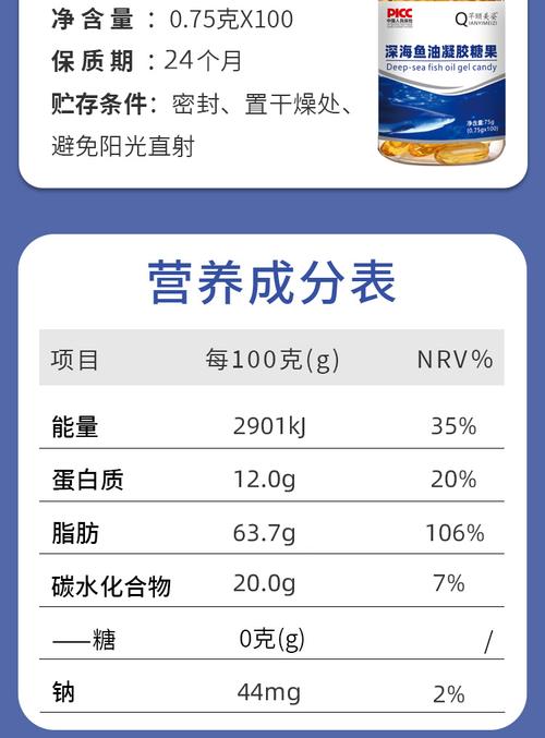 宠物鱼油成分表标注示例图