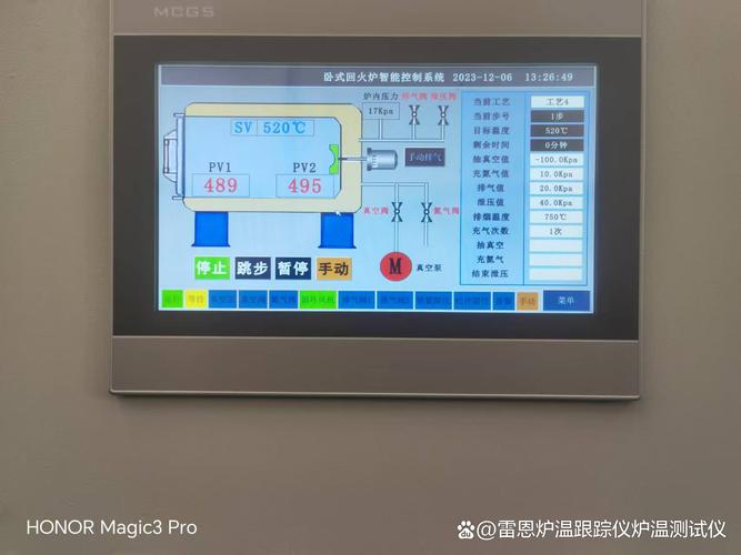 现代化热处理炉多区控温操作面板图