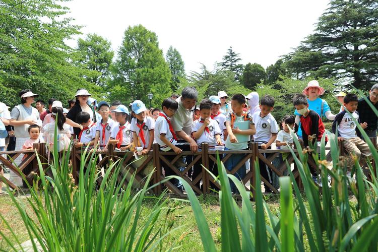 教师带领学生户外体验二十四节气自然观察